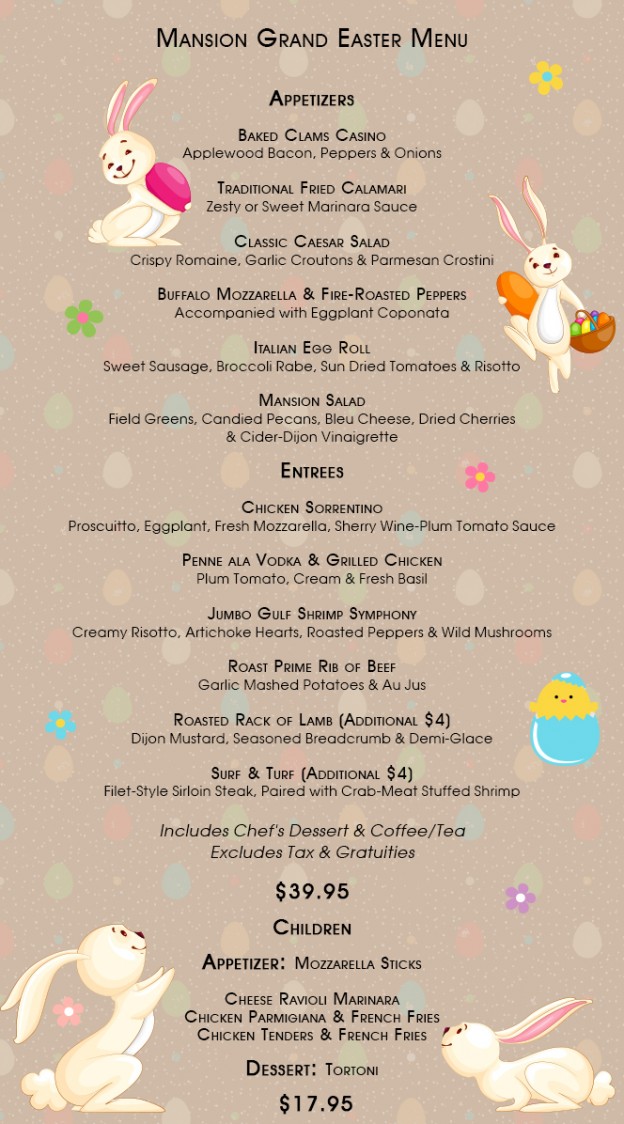 Easter Menu | Mansion Grand